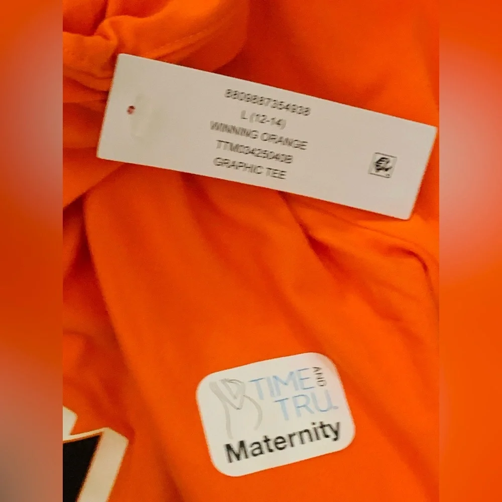 Time and Tru Maternity Graphic Tee Orange Size Large (12-14) Halloween Spooky - Picture 10 of 10